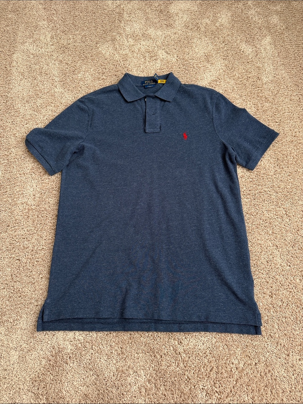 Polo by Ralph Lauren Heathered Navy Polo with Red Pony